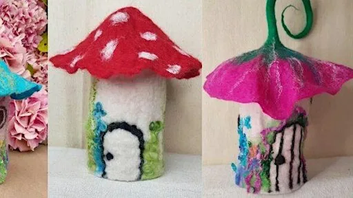 Fairy House: Wet Felting at Wool&silk Art studio