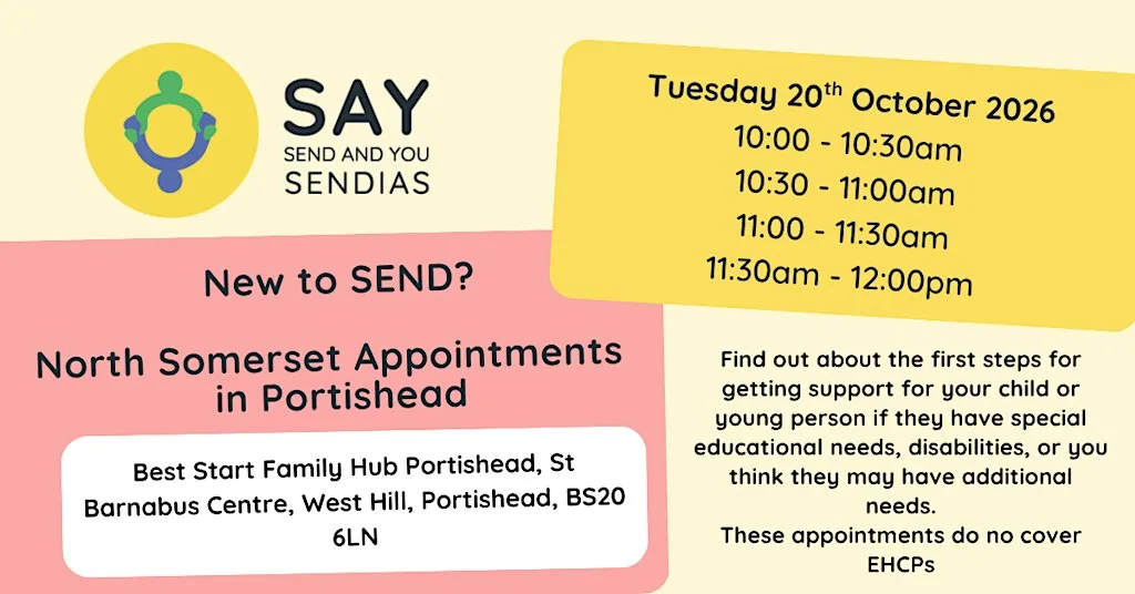 New to SEND? North Somerset in-person appointments- October, Portishead