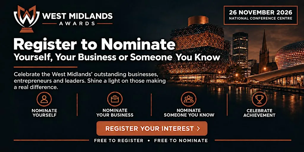 West Midlands Awards 2026–27 | Register Your Interest to Nominate at The National Conference Centre