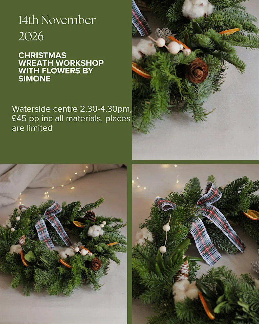 Wreath making workshop at Waterside Shopping Centre