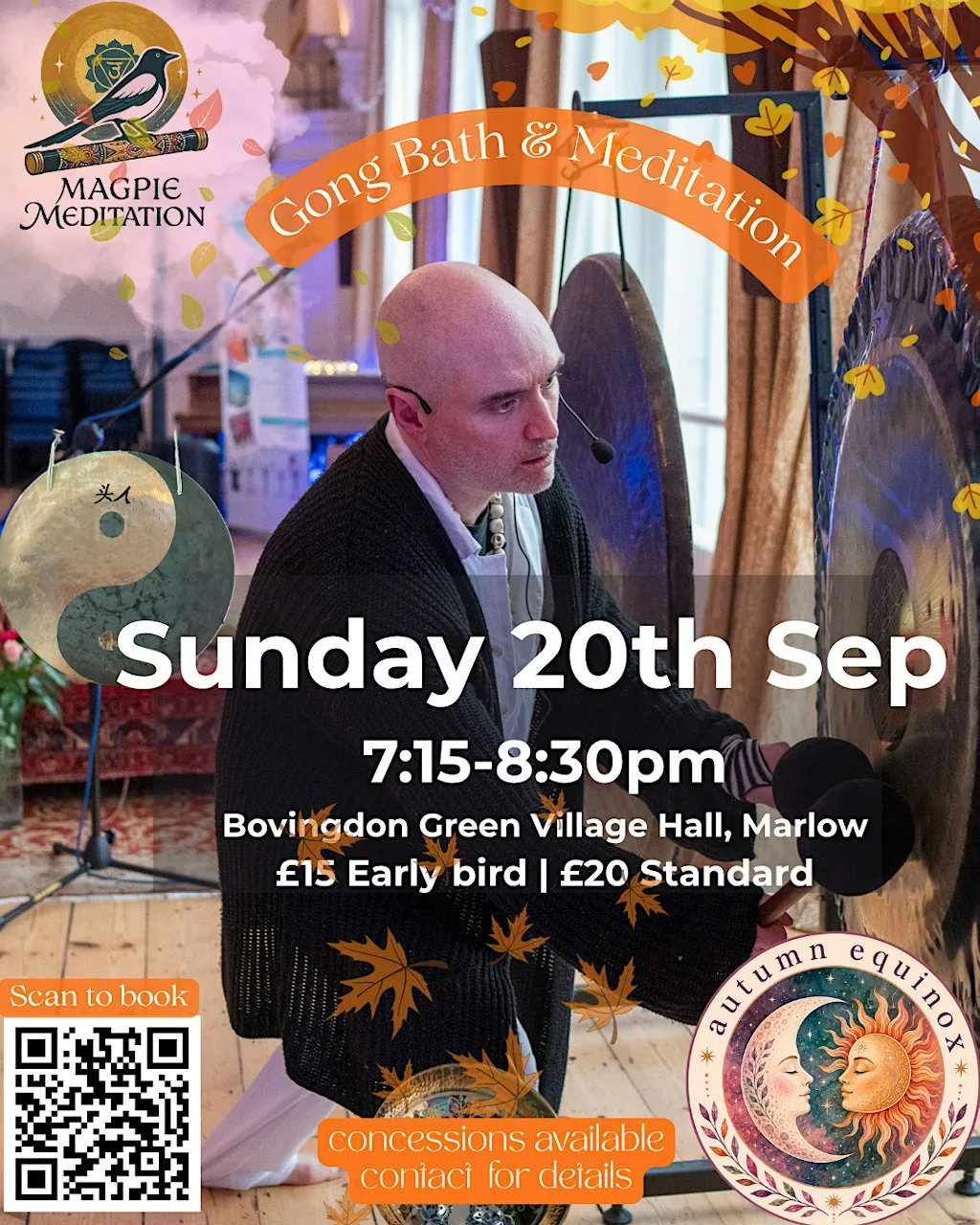 Gong Bath & Meditation in Marlow at Bovingdon Green Village Hall