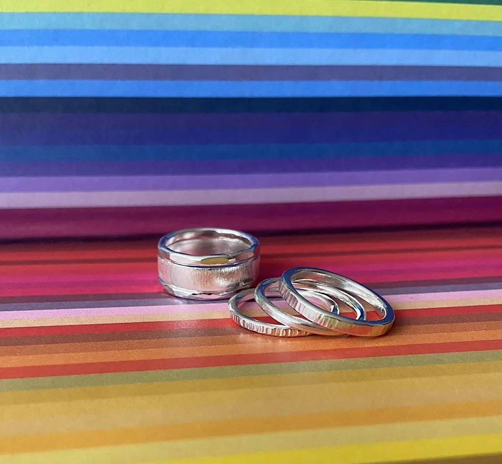 'Silver stacking rings' Jewellery workshop