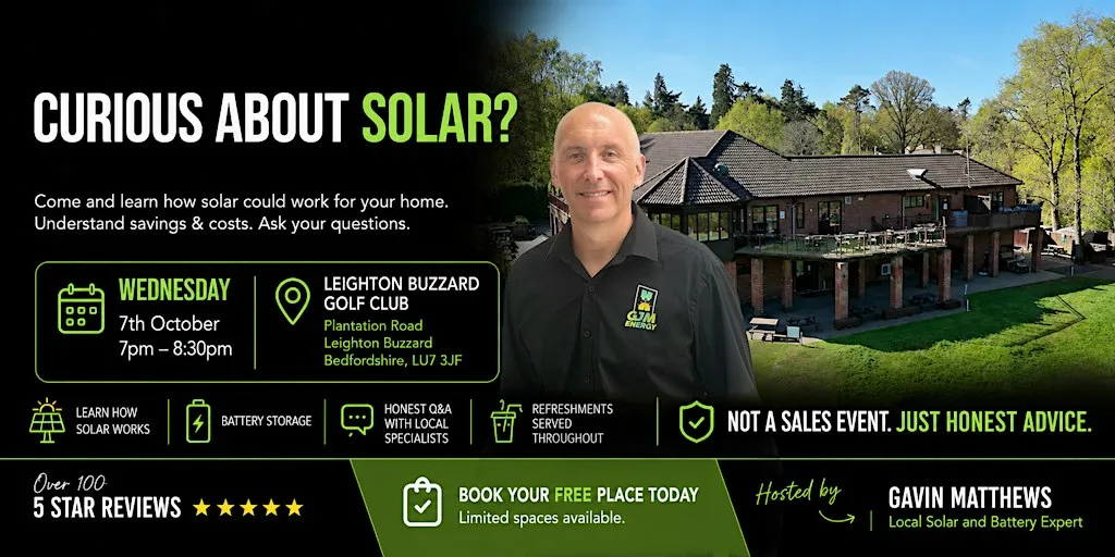 FREE Solar Discovery Evening - Leighton Buzzard Golf Club by GJM Energy at Leighton Buzzard Golf Club