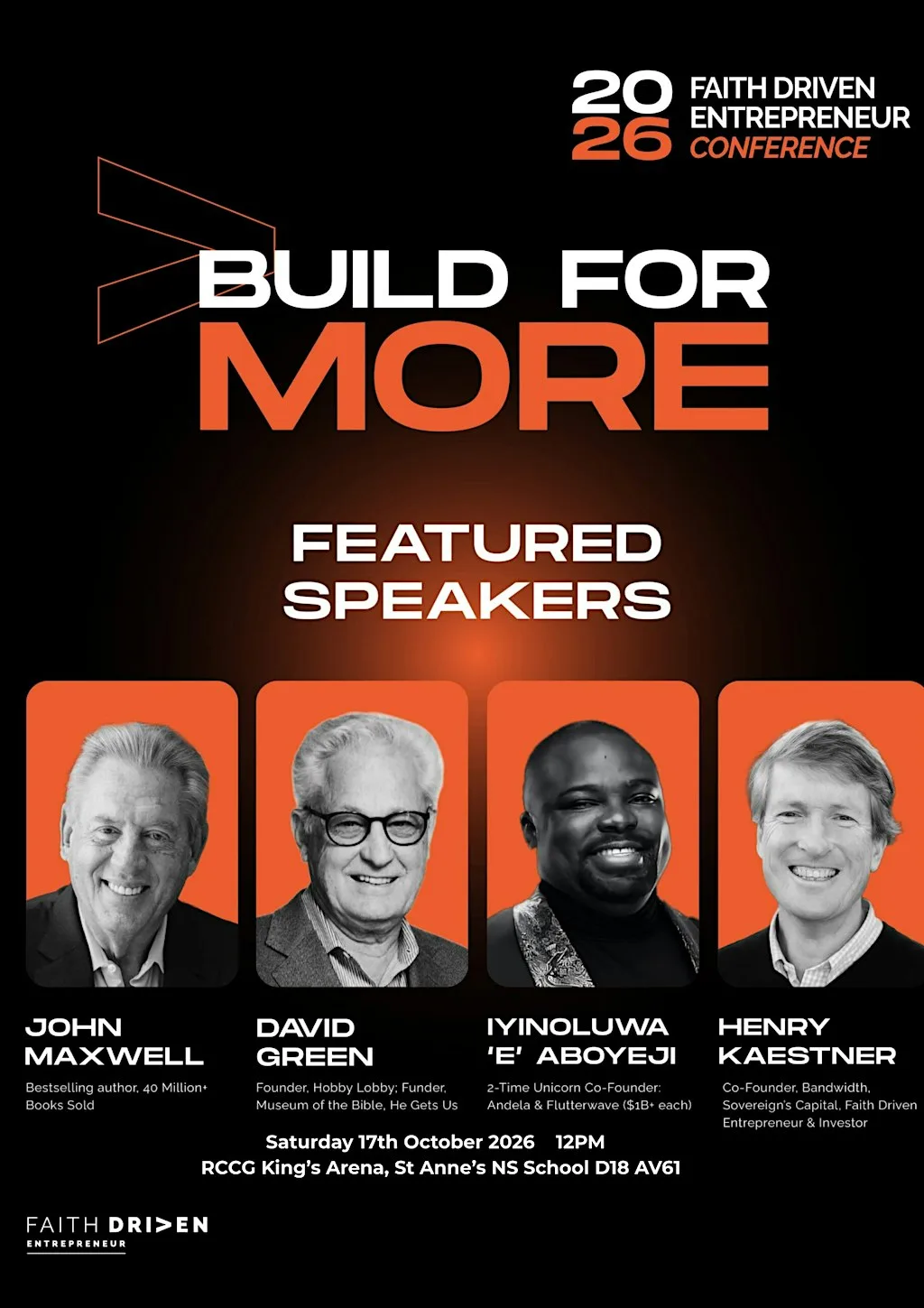 Faith Driven Entrepreneur Conference Dublin Watch Party at King's Arena Church