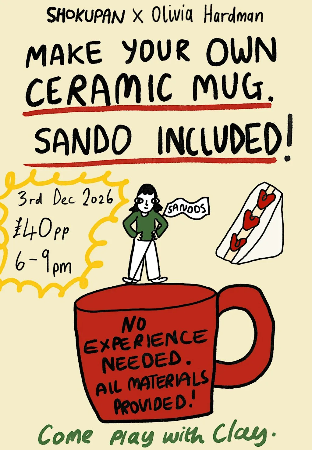 Shokupan Pottery Workshop (make your own mug!) w/ Olivia Hardman