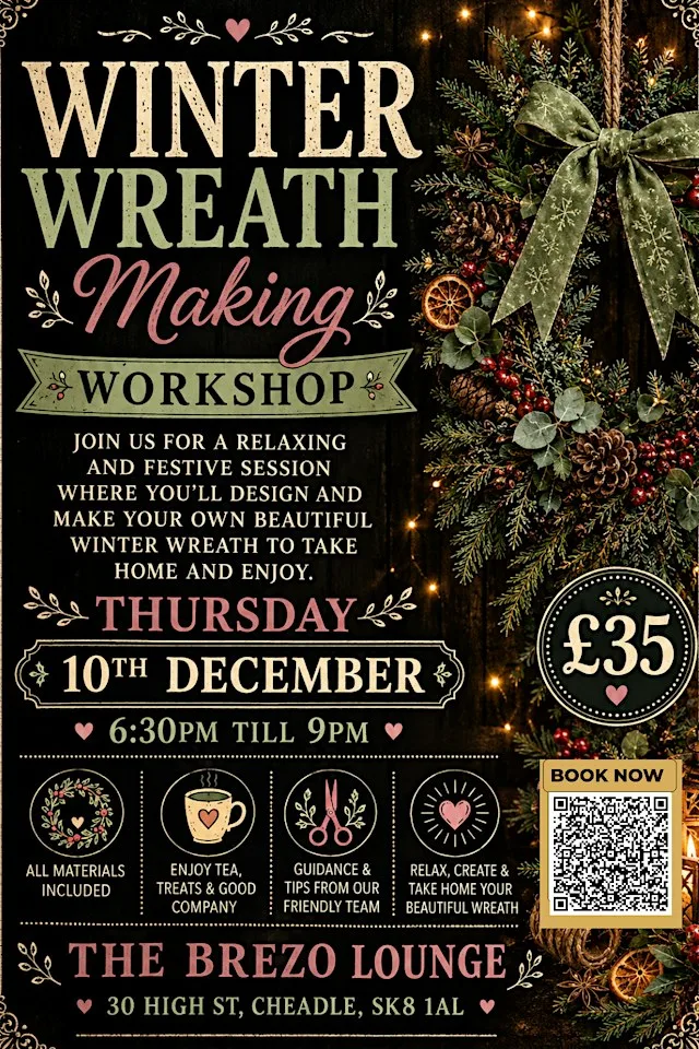 Winter Wreath Making Workshop at Brezo Lounge
