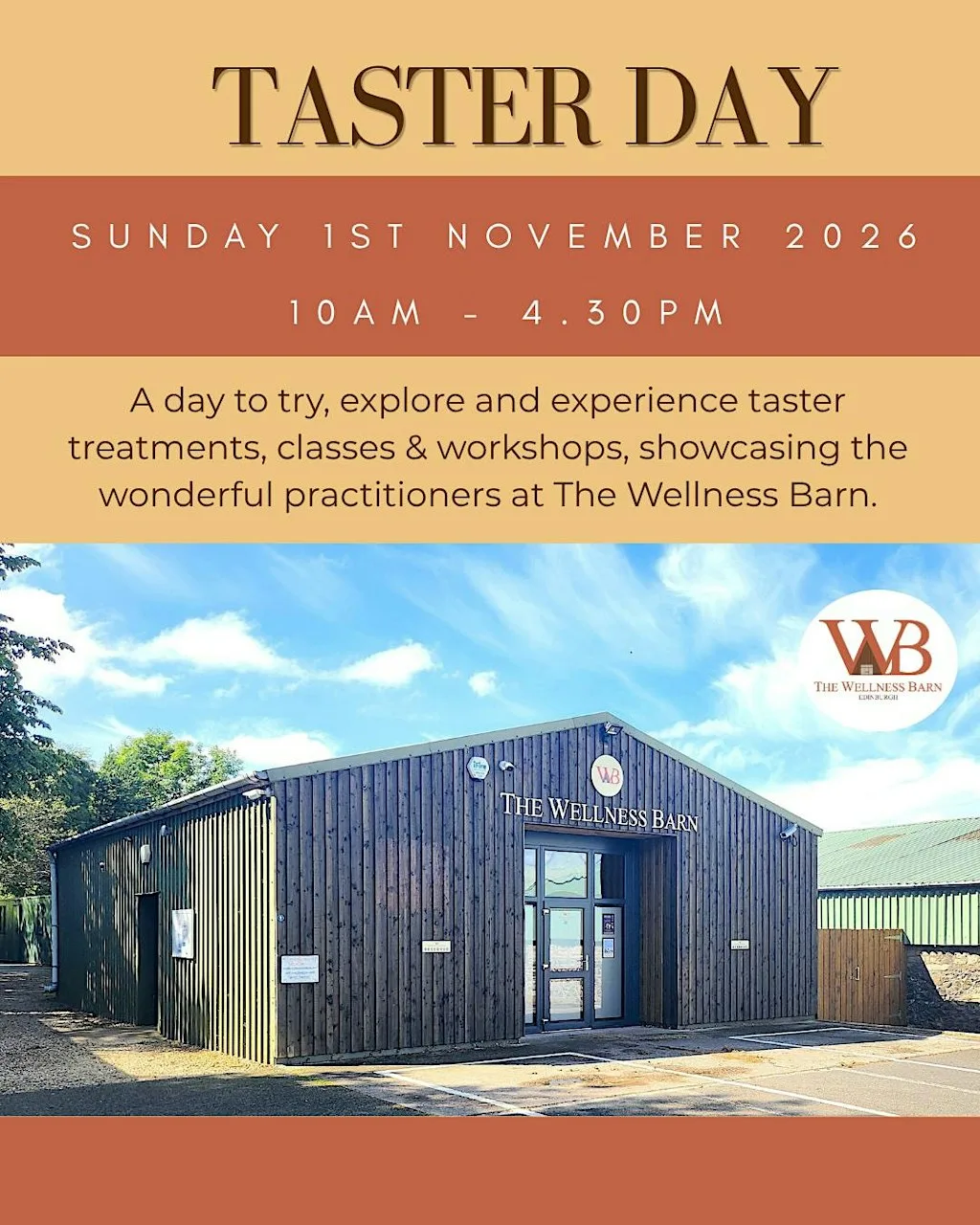 Taster Day - Practitioner Showcase at The Wellness Barn Edinburgh