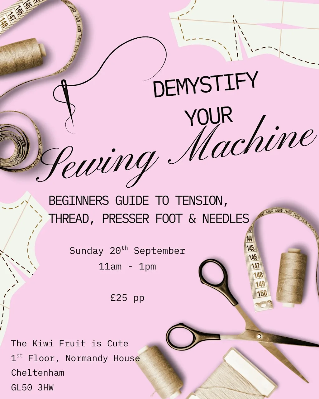 Learn to Sew at The Kiwi Fruit is Cute