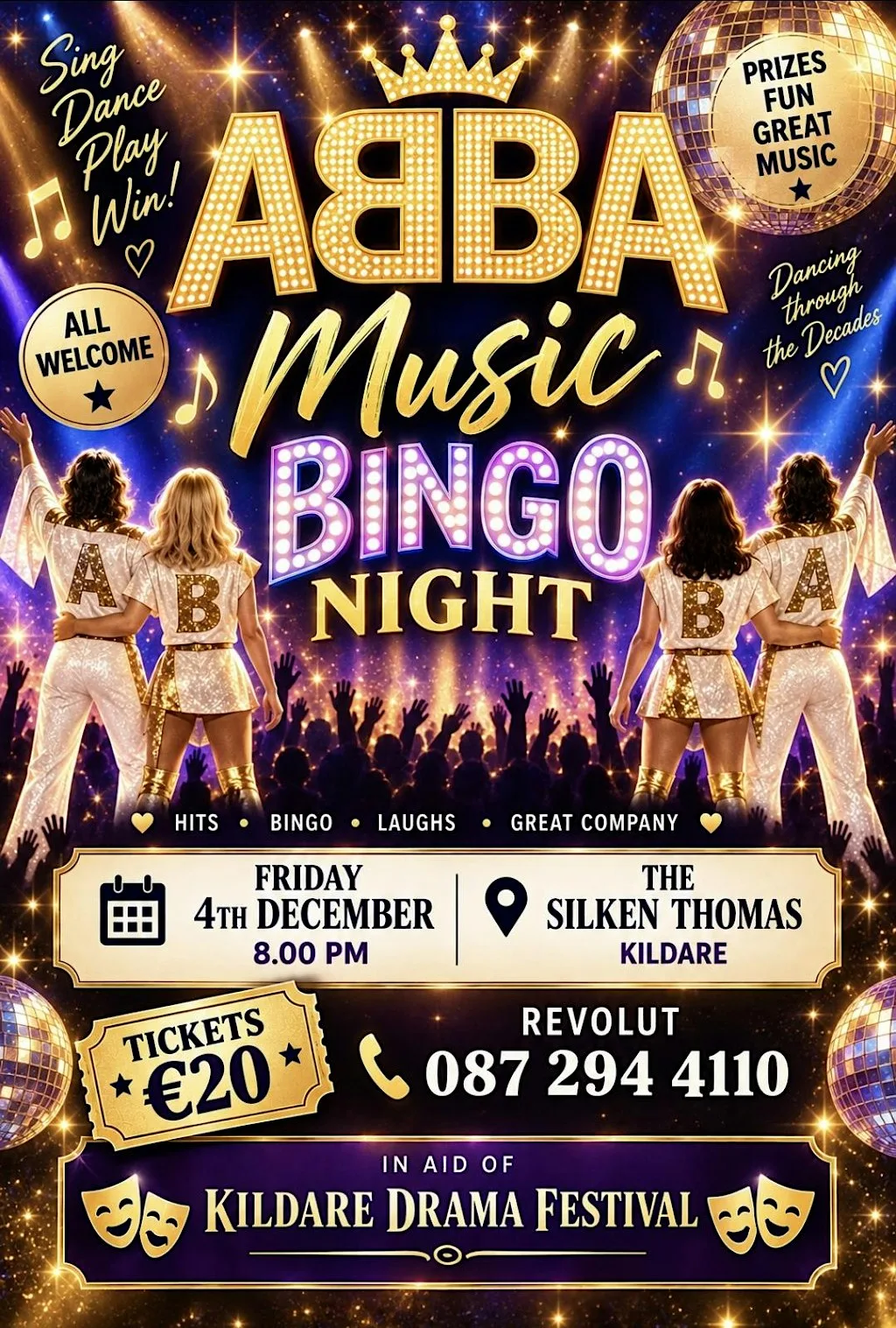 ABBA music Bingo night