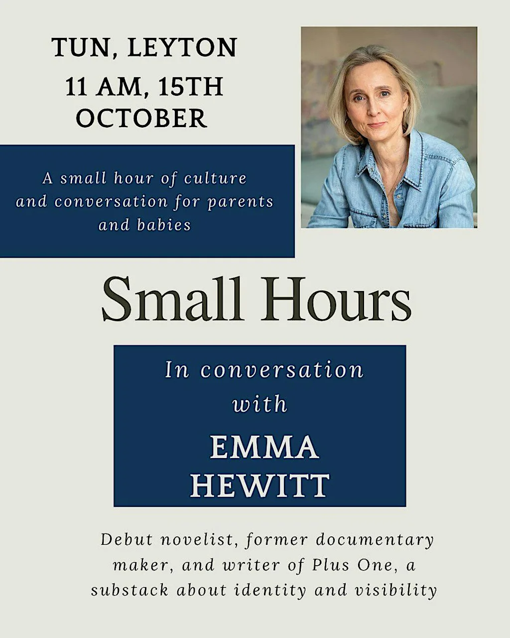 Small Hours: in conversation with Emma Hewitt