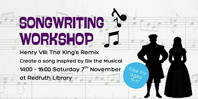 Songwriting workshop for 11-17 year olds