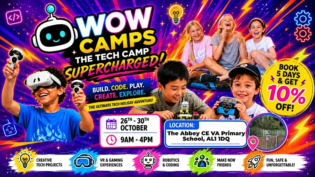 St Albans October Half Term Tech Camp at The Abbey C E V A Primary School
