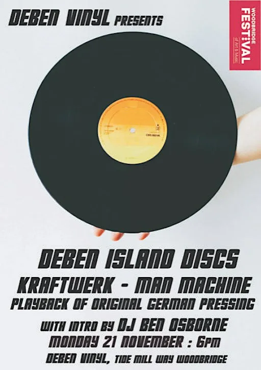 Deben Island Discs - Kraftwerk Man Machine Playback with intro and DJ sets at Deben Vinyl