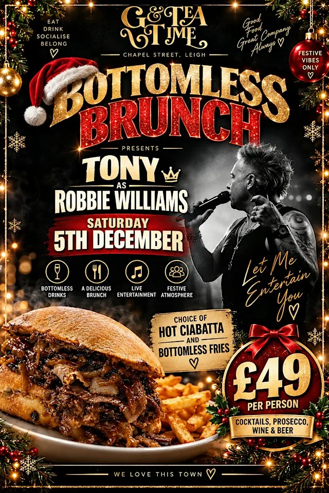 Bottomless Brunch with Tony as Robbie Williams at G&TeaTime