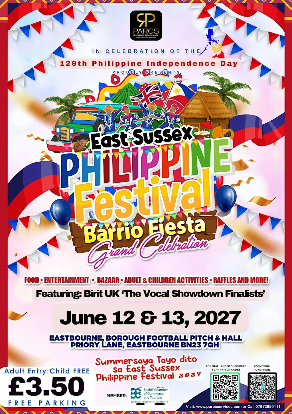 EAST SUSSEX BARRIO FIESTA JUNE 12&13, 2027 at Eastbourne Borough Football Club
