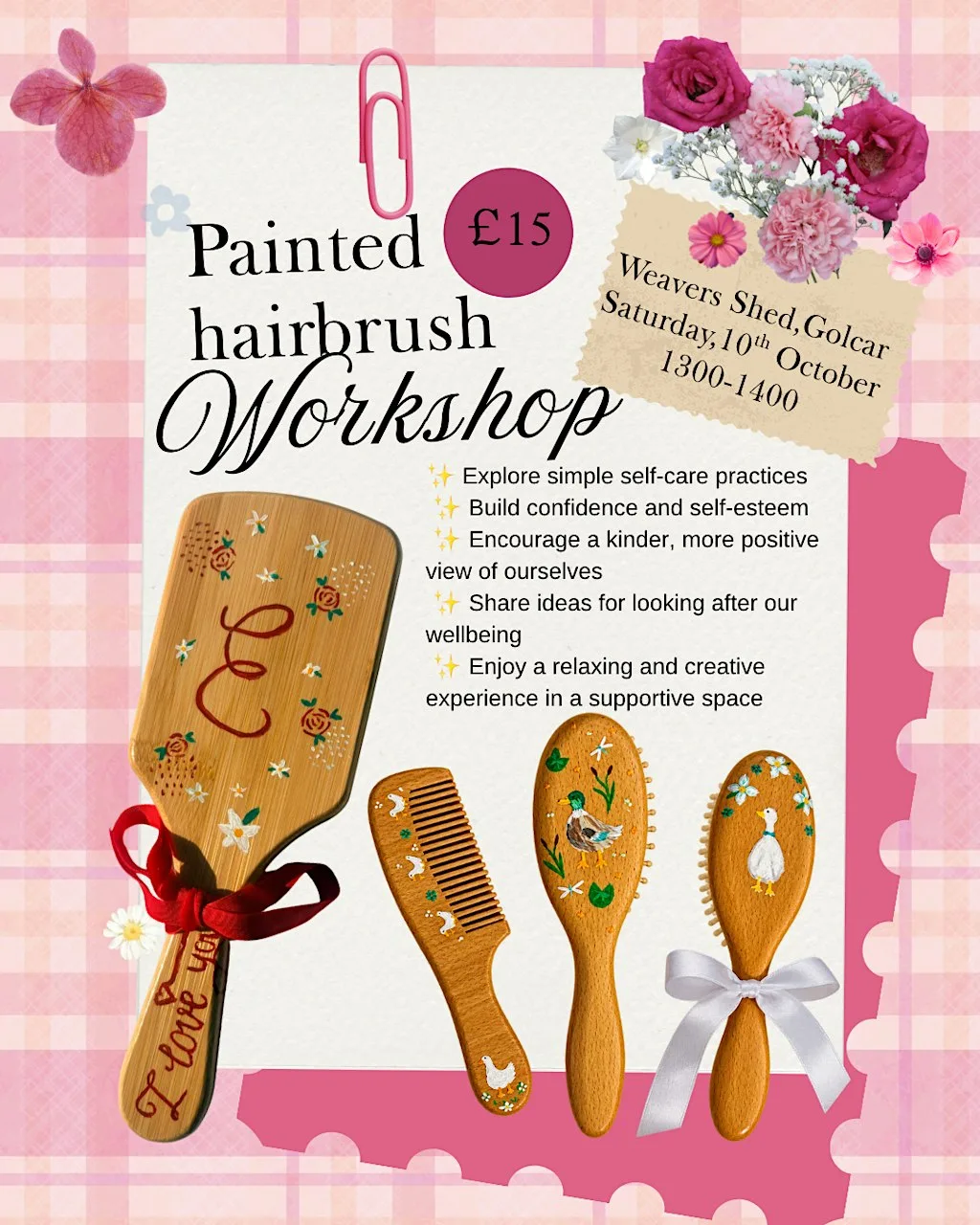 Painted Hairbrush Workshop for Children: Creativity, Confidence & Wellbeing at The Weavers Shed