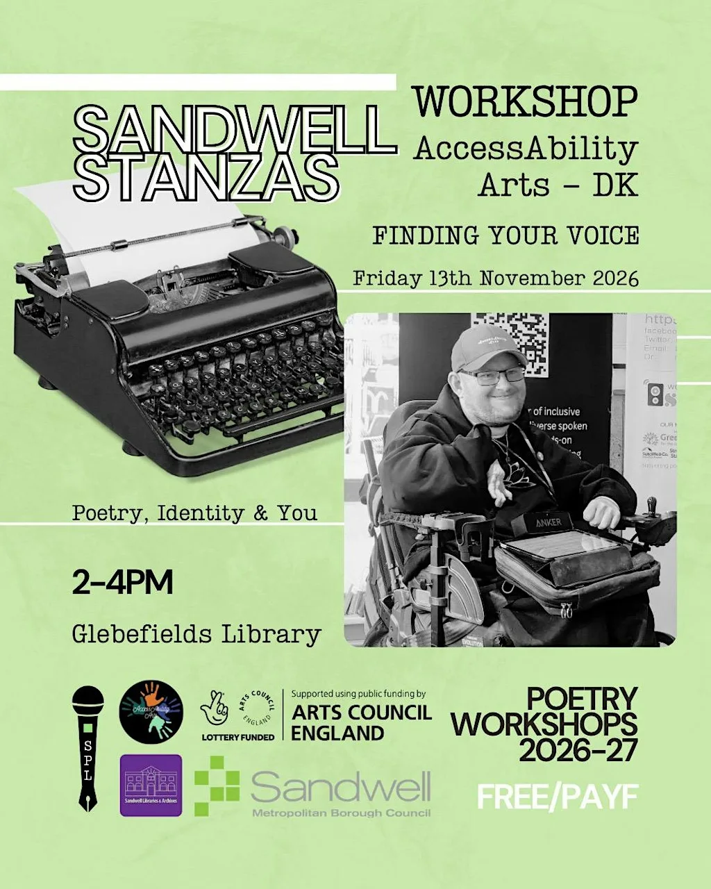 Sandwell Stanzas: Finding Your Voice – Poetry, Identity & You at Glebefields Library