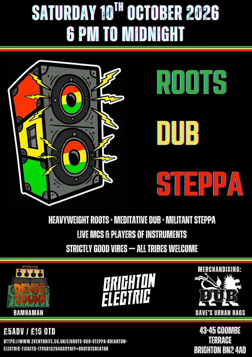 Roots - Dub - Steppa @ Brighton Electric at Brighton Electric Studios