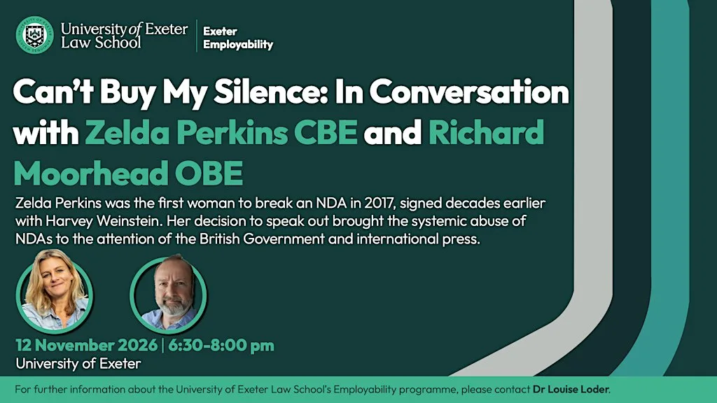Can’t Buy My Silence: In Conversation with Zelda Perkins CBE