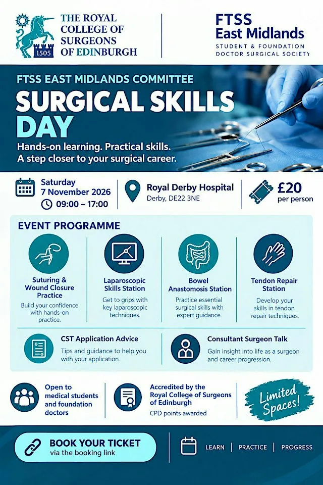 SURGICAL SKILLS DAY – FTSS East Midlands at Royal Derby Hospital