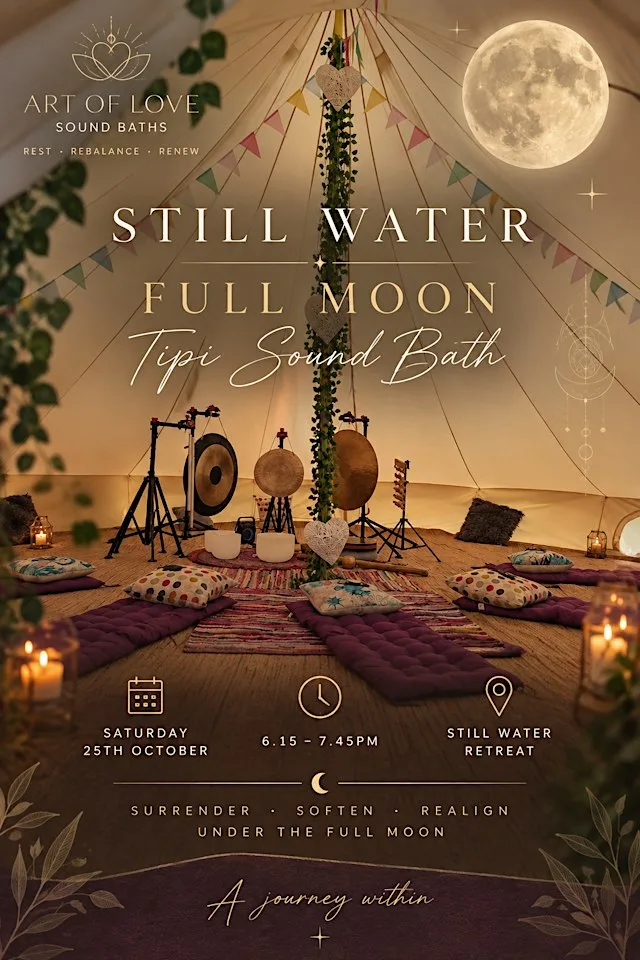 Full Moon Log Fired Tipi Sound Bath - Still Water Retreat Woore