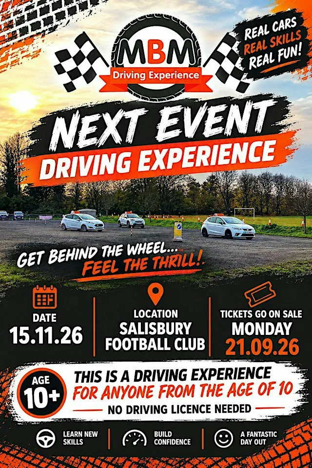MBM Driving Experience Age 10 + DATE: 15th November 2026