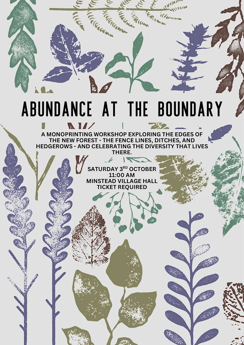 Monoprinting Workshop - Abundance at the Boundary