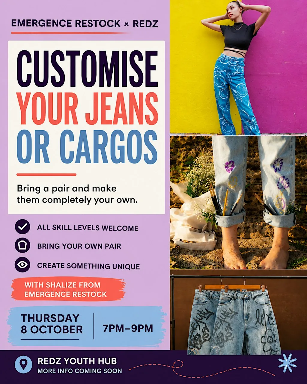 Customise Your Jeans or Cargos — Emergence Restock x REDZ