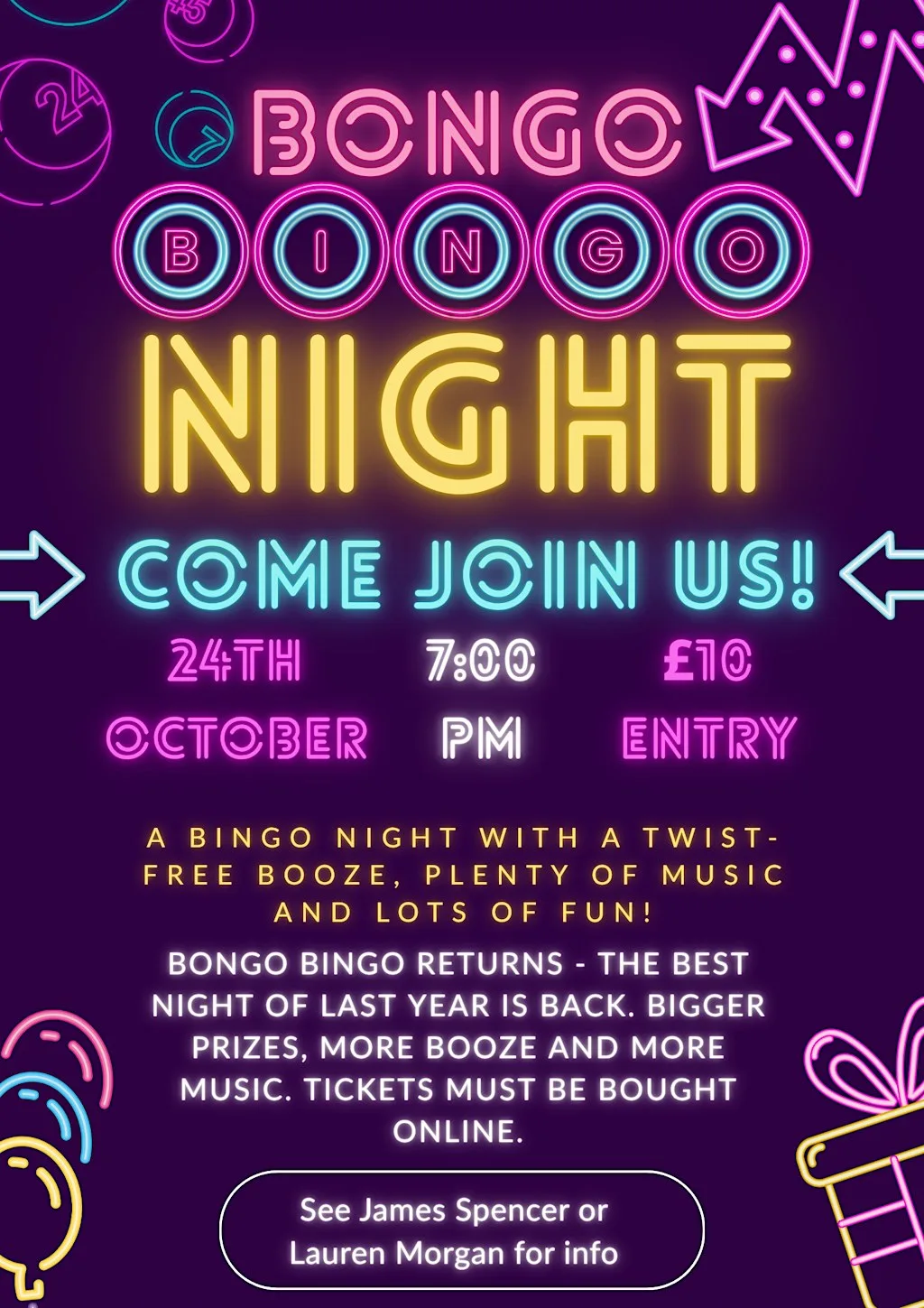 YARNBURY RFC PRESENTS BONGOS BINGO at Yarnbury Rugby Football Club