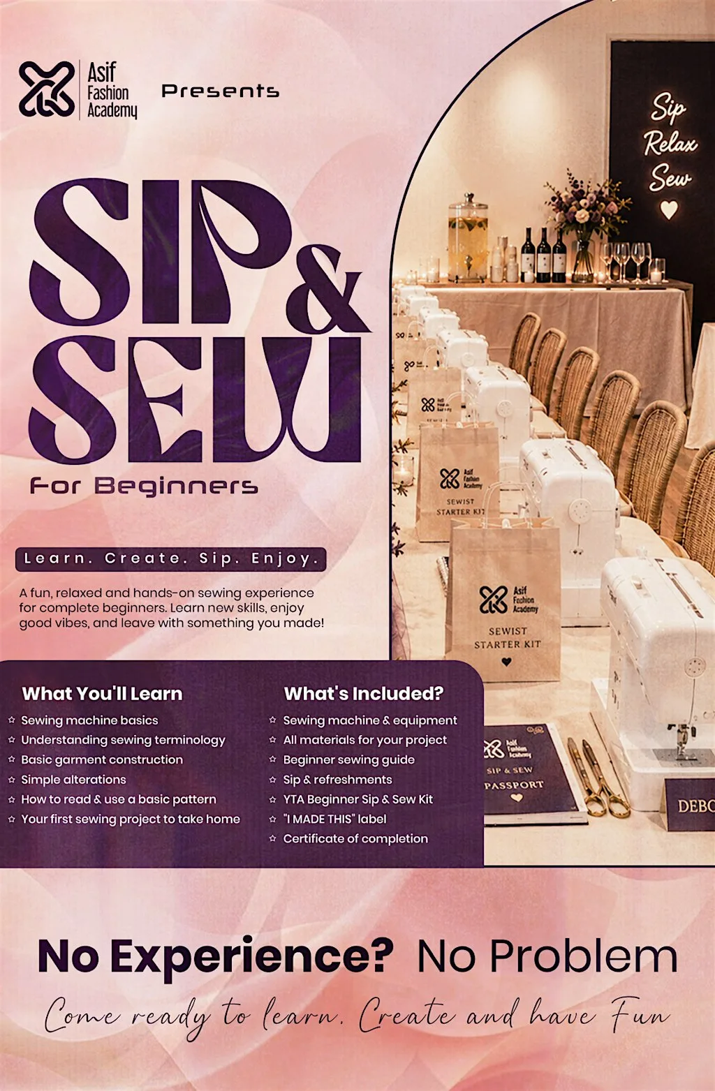 Sip & Sew — Beginner Sewing Workshop (UK)