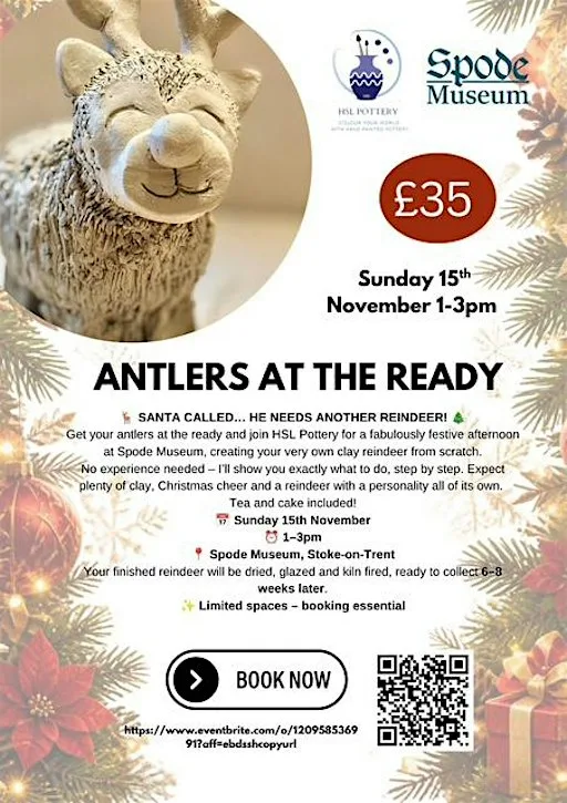 Reindeer making with Tea and Cake at Spode Museum
