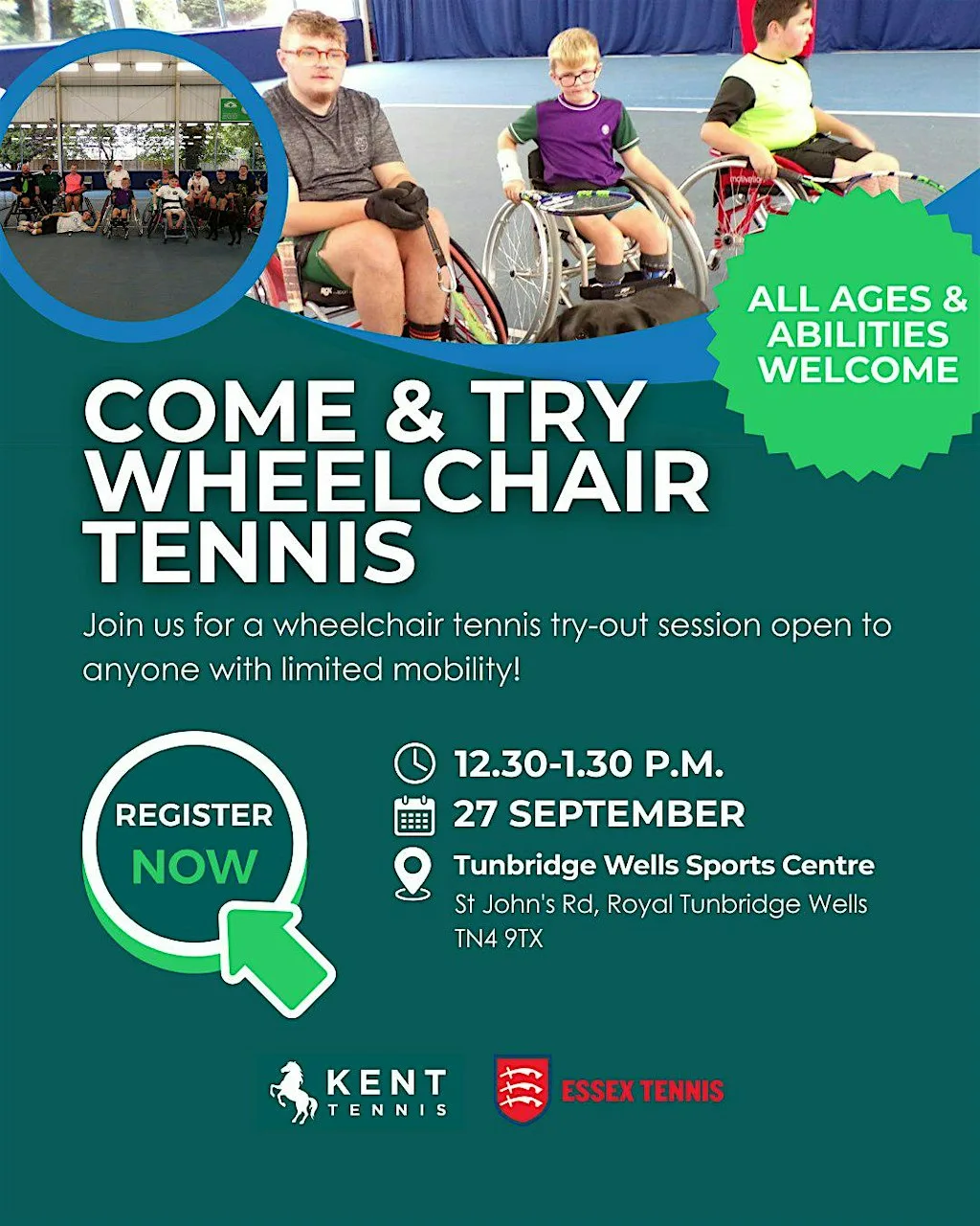 Wheelchair Tennis & Para Standing Tennis Try-Out Session at Tunbridge Wells Sports Centre