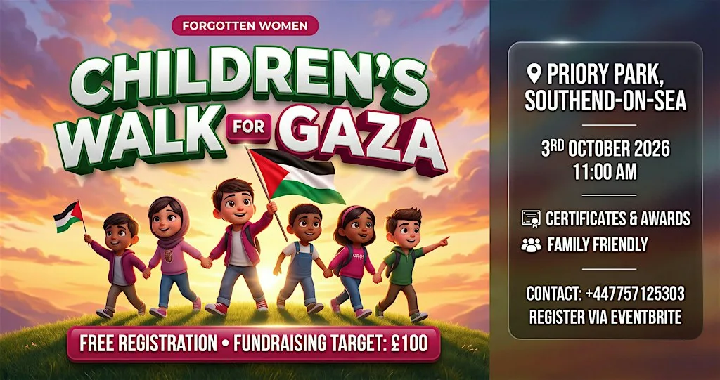Children’s Walk for Gaza in Southend-on-Sea Priory Park