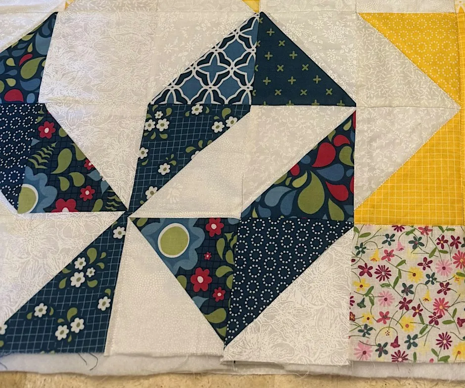 The Power of One Patchwork Series: A Patchwork Pinwheel Block at Karen Gutans Art