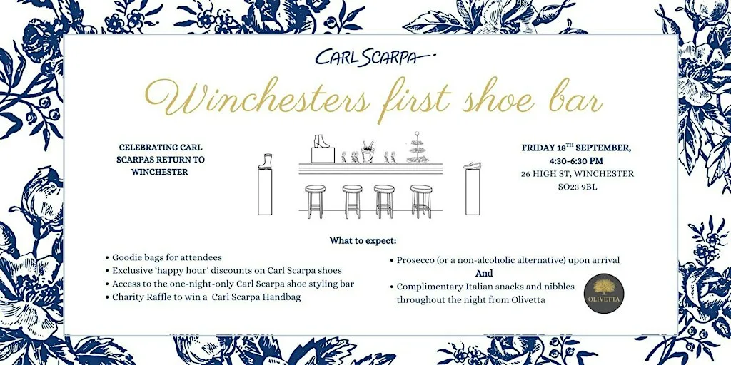 Carl Scarpa Reopening | Winchester’s very first Shoe Bar.