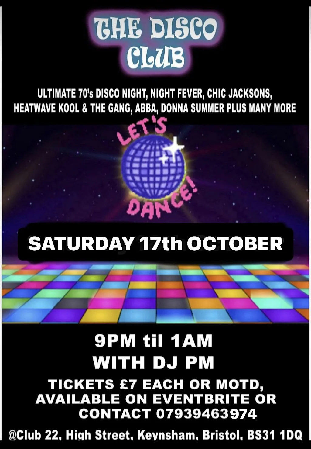The Disco Club with DJ PM at Club 22 - The Old Conservative Club