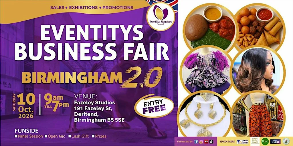 Eventitys Business Fair Birmingham || Shop, network, grow, Enjoy family fun at Fazeley Studios