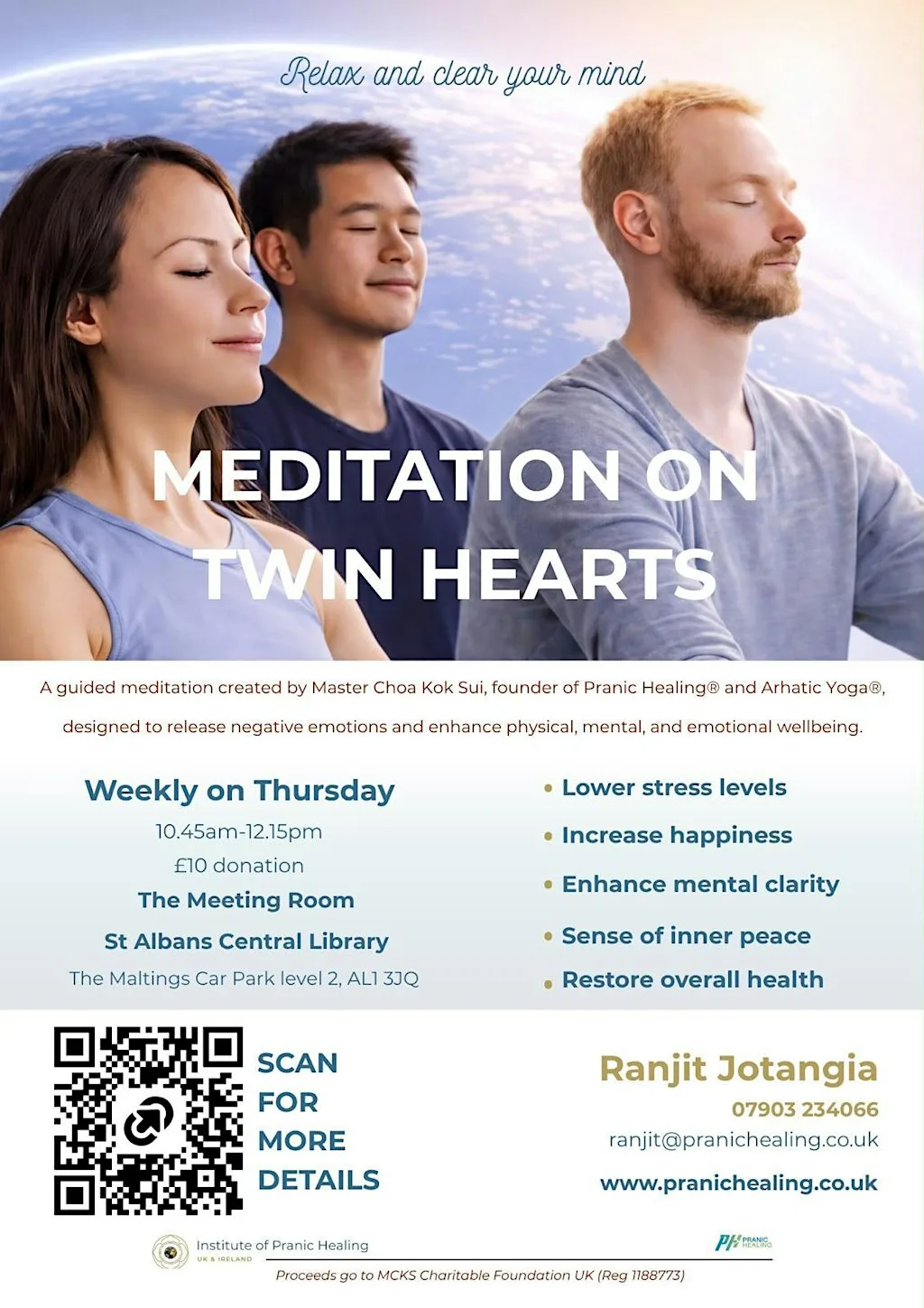 Meditation on Twin Hearts – Weekly Guided Meditation in St Albans