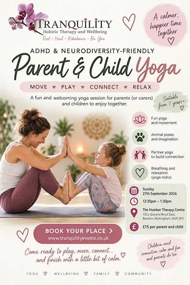 ADHD and Neurodiversity friendly Parent and Child Yoga at The Humber Therapy Centre