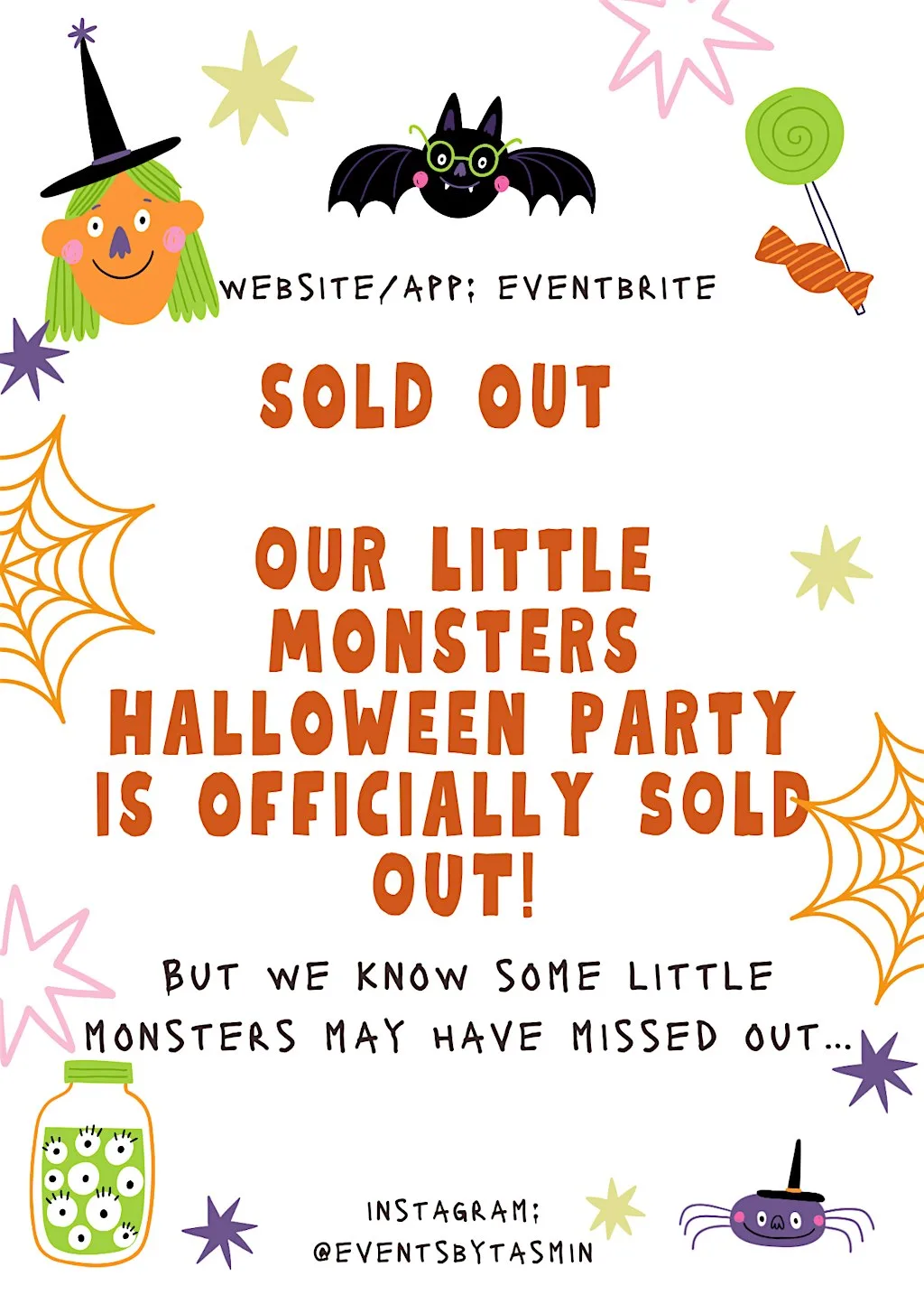 Events By Tasmin: FREE WAITING LIST – NO GUARANTEED ENTRY