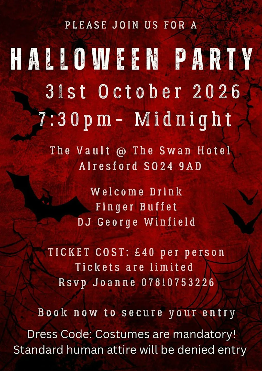 Halloween Party at The Vault at The Swan Hotel