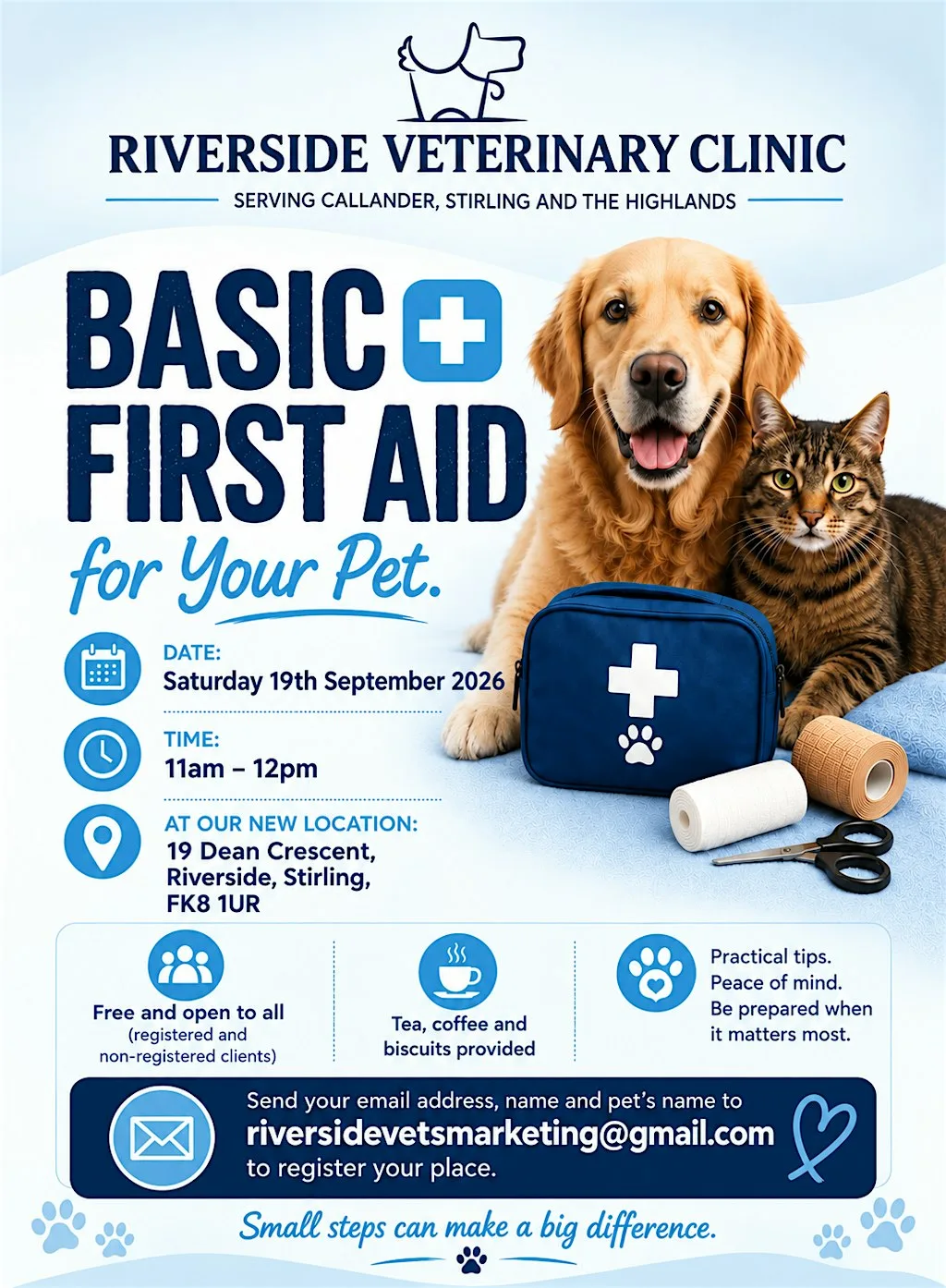 Basic First Aid for Pets at Riverside Vets Stirling