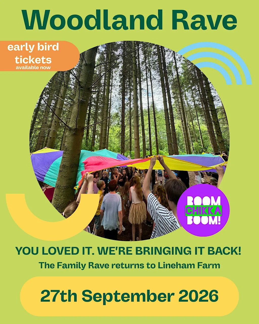 Woodland Family Rave with Boomchikkaboom at Lineham Farm, Leeds Children's Charity