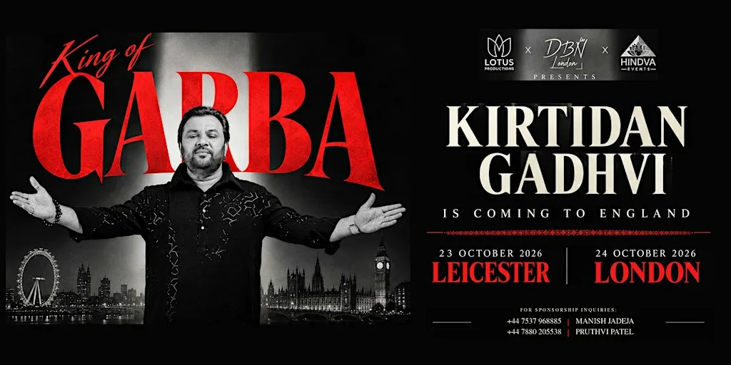 Kirtidan Gadhvi Live — King of Garba | Post-Navratri Garba Night Leicester