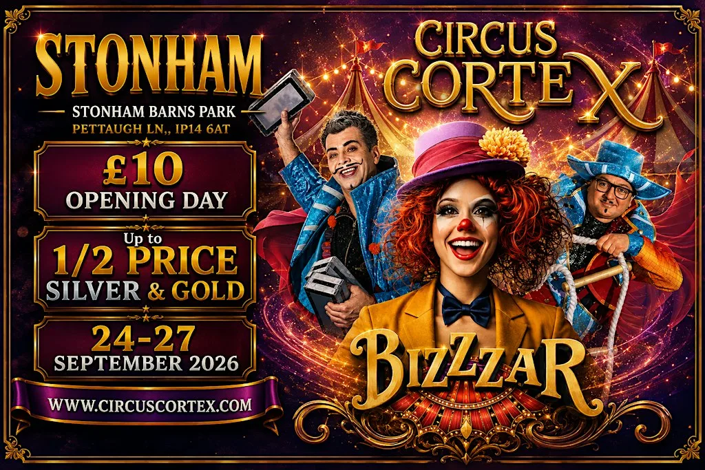 Circus Stonham | Circus Cortex BizZzaR | 24–27 Sept 2026 at Stonham Barns