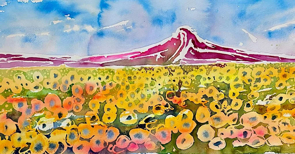 Painting Workshop - Sunflowers under Roseberry Topping at Great Ayton Village Hall