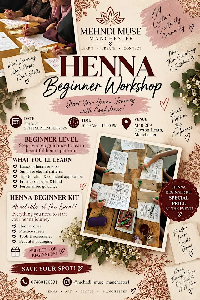 Henna Beginner Workshop + Beginner Kit | Manchester
