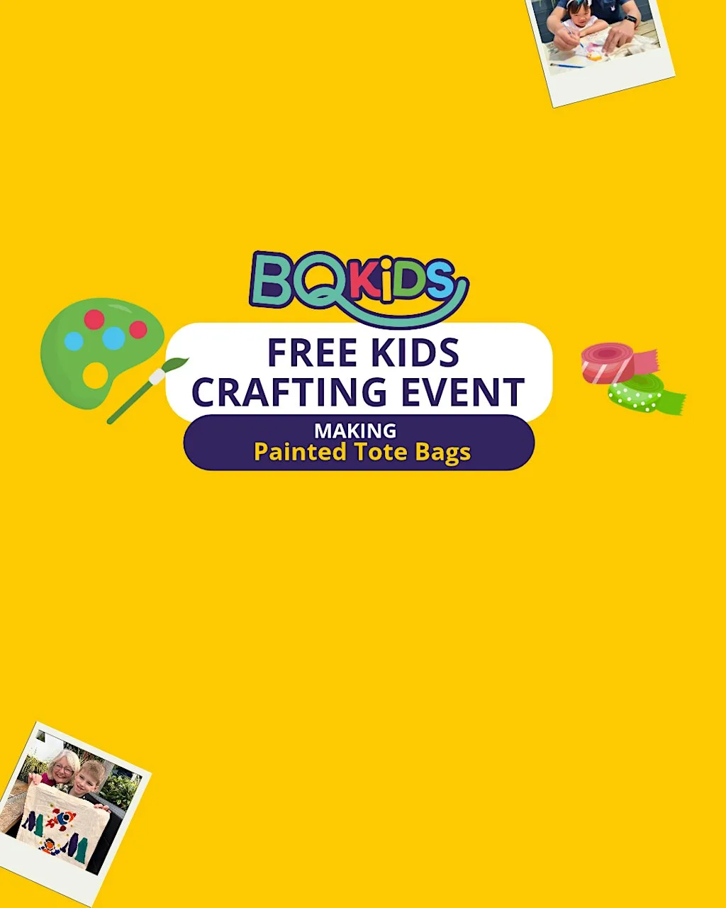 FREE BQ Kids Event: Painted Tote Bags at Northwich Market
