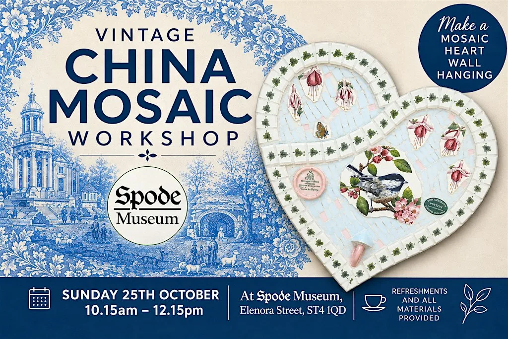 Vintage China Mosaic Hearts Workshop at Spode Museum