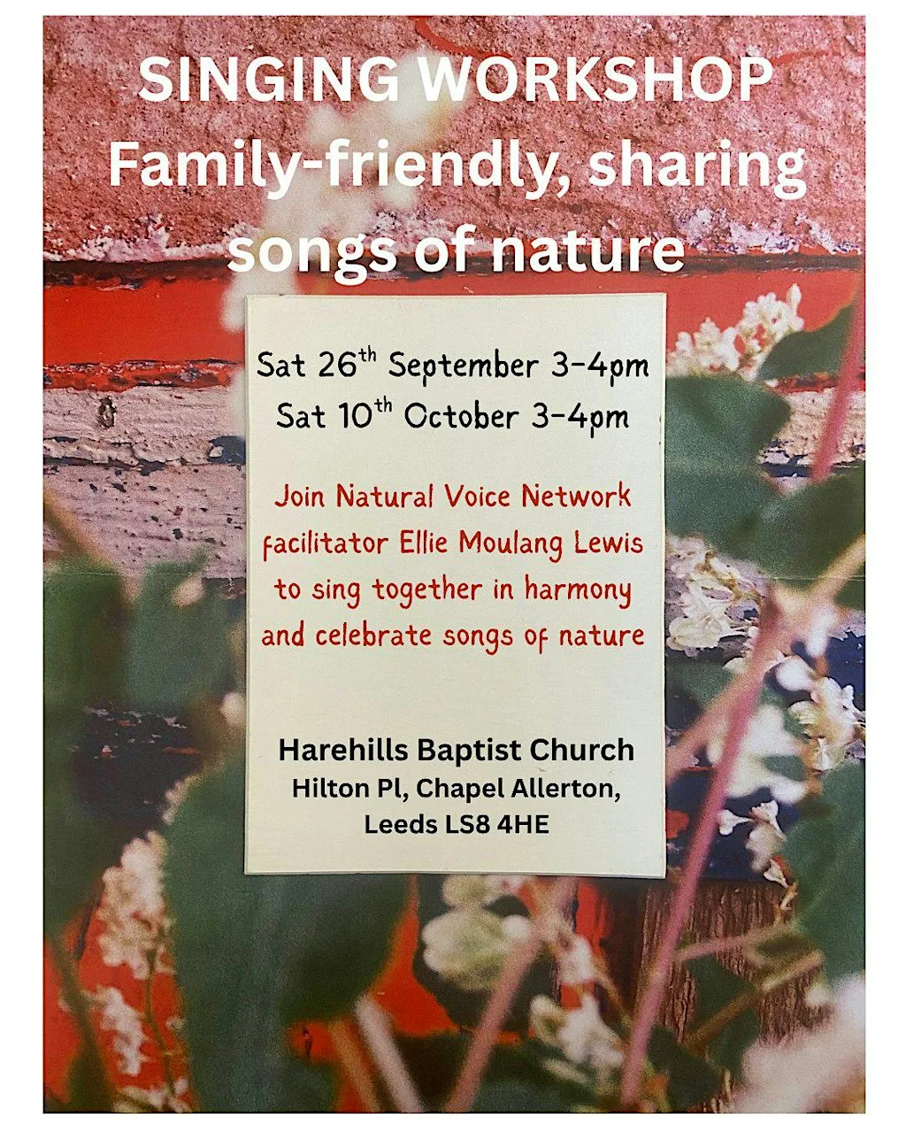 Singing Workshop Family-friendly at Harehills Lane Baptist Church
